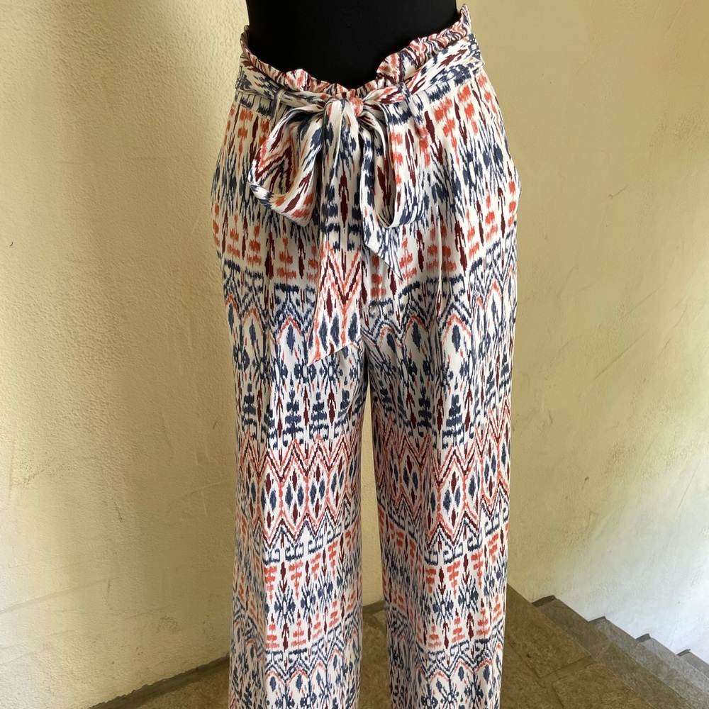 Joie Drawstring Printed Linen Pants